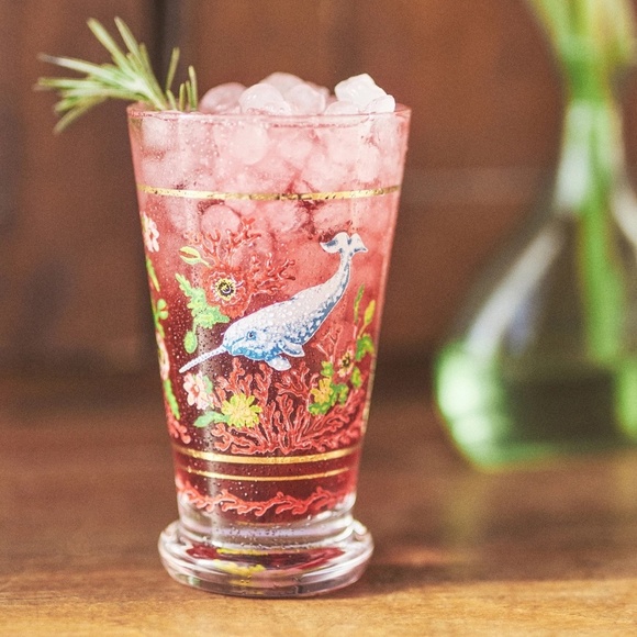 NWT Anthropologie Lou Rota Mother Nature Juice Glass Whale - Picture 1 of 2